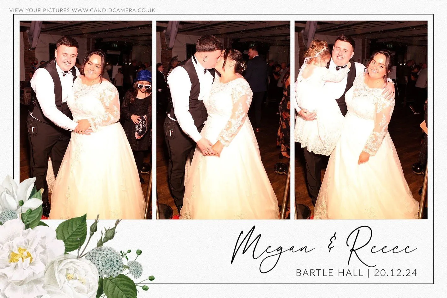 Wedding photo strip from Bartle Hall